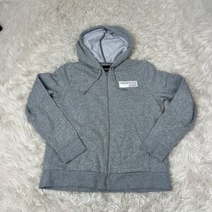 Calvin Klein Jeans Women Long Sleeve Grey  Zip Up Sweater Hoodie Size Medium